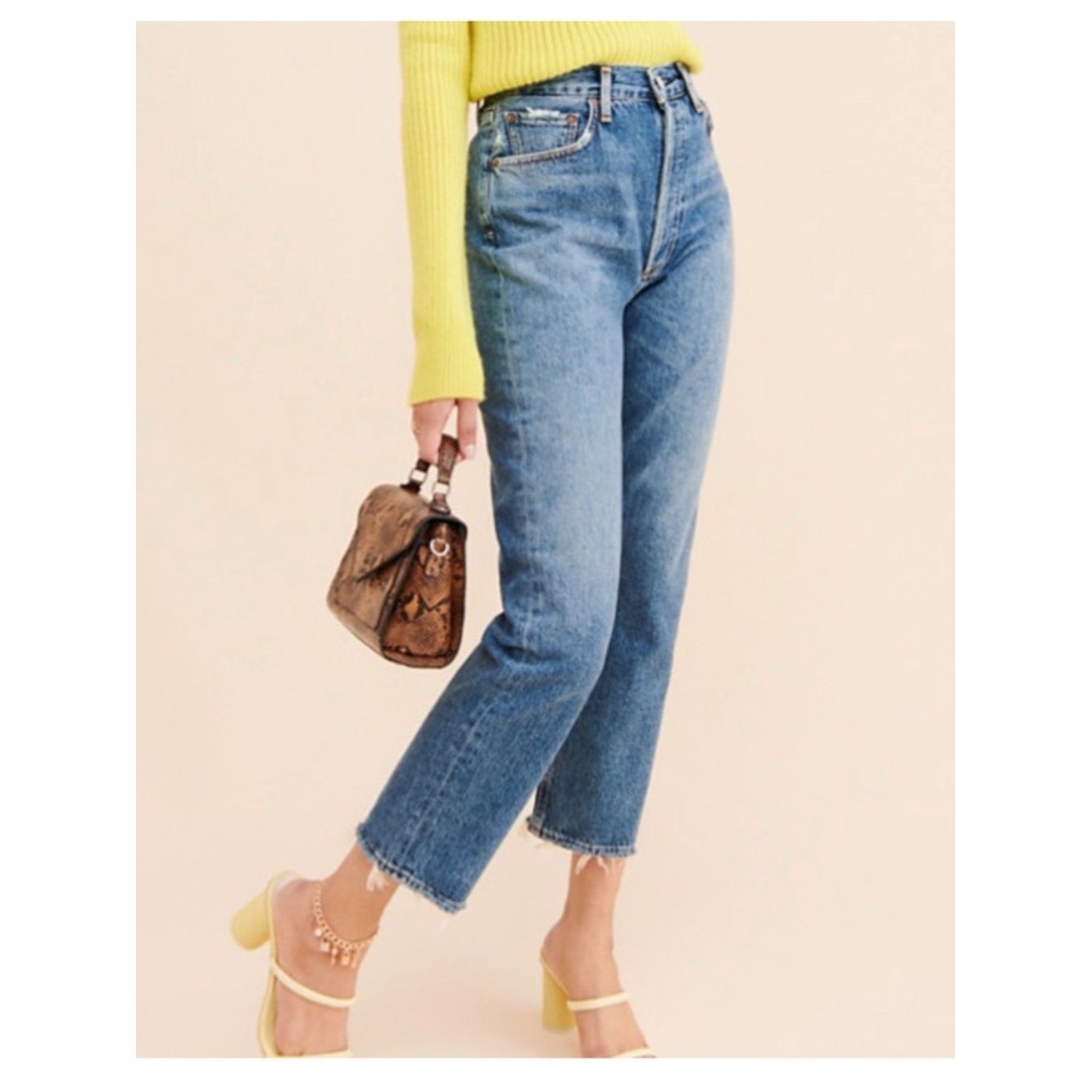 Agolde Riley Cropped Slim Straight Jeans Size 24